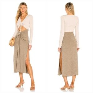 Song of Style Ezra Ribbed Cutout Side Slit Midi Dress S